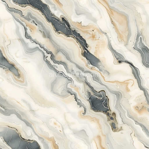 Seamless 3D Ivory and Champagne Marble PBR Texture with Flowing Veins and Subtle Color Variations