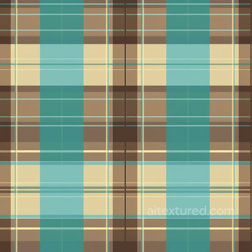 Seamless 3D PBR Texture with Blue and Beige Checkered Plaid Pattern texture preview
