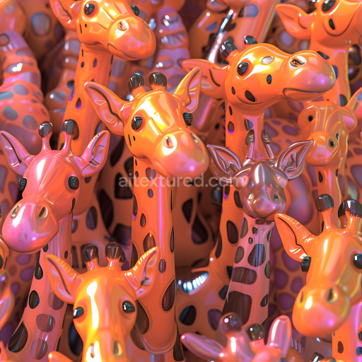Seamless 3D Inflated Vinyl Panels PBR Texture with Orange glossy puffed cells