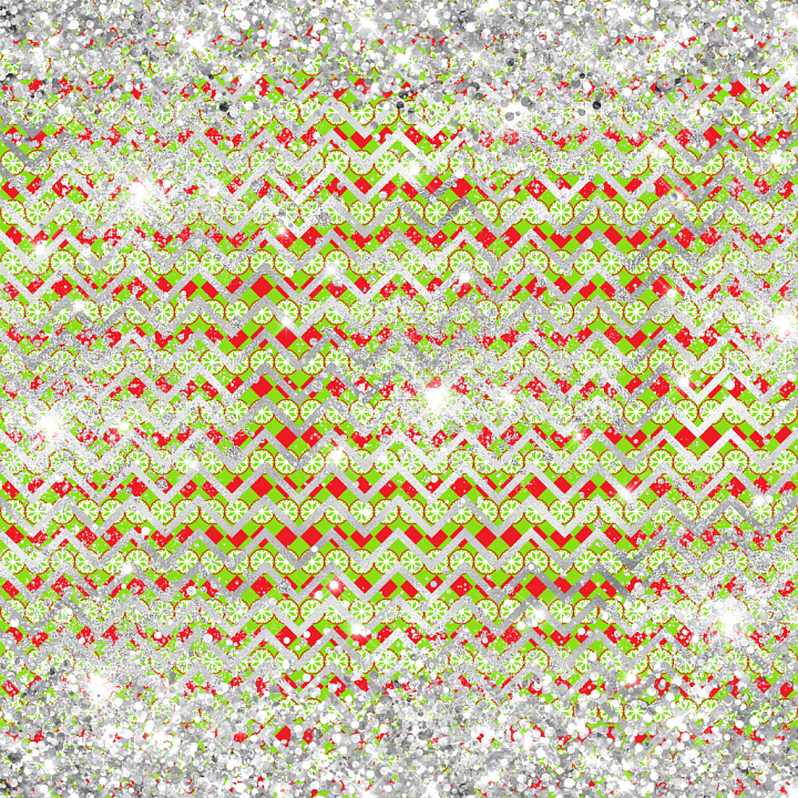 Christmas Glitter of Red and Green Christmas Zigzag Pattern with Silver… seamless PBR texture preview
