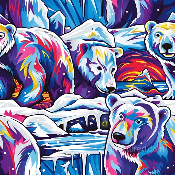 Graffiti Texture Featuring Vibrant Polar Bears and Arctic Landscape Graffiti texture preview