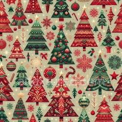 seamless Seamless 3D PBR Texture Featuring Hand-Painted Christmas Tree Motifs on Digital Paper texture 8k free download PBR