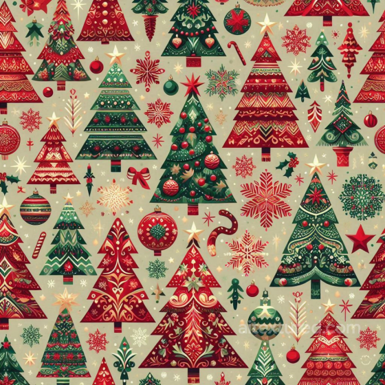 Featuring Hand-Painted Christmas Tree Motifs on Digital Paper All Christmas Digital paper texture preview