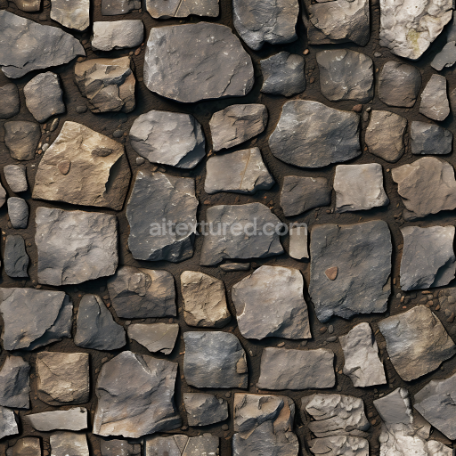 Seamless 3D Rugged Stone Wall PBR Texture in Natural Earth Tones