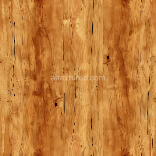 Seamless 3D PBR Honey Maple Wood Planks Texture with Natural Grain and Knots