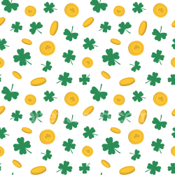 seamless Seamless 3D PBR Texture with Lucky Clover and Gold Coin Pattern texture 8k free download PBR