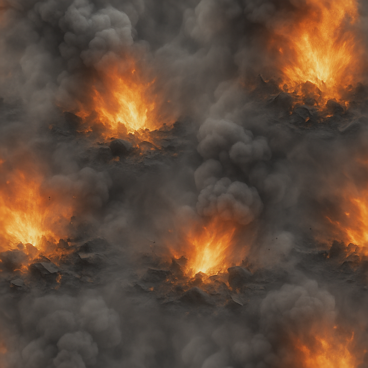 Of Charcoal Ash With Smoke Billow And Heat Shimmer Effects seamless PBR texture preview