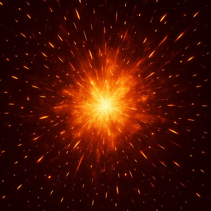 Incendiary Effect With Blazing Fire Sparks And Energy Burst In Vivid Qu… seamless PBR texture preview