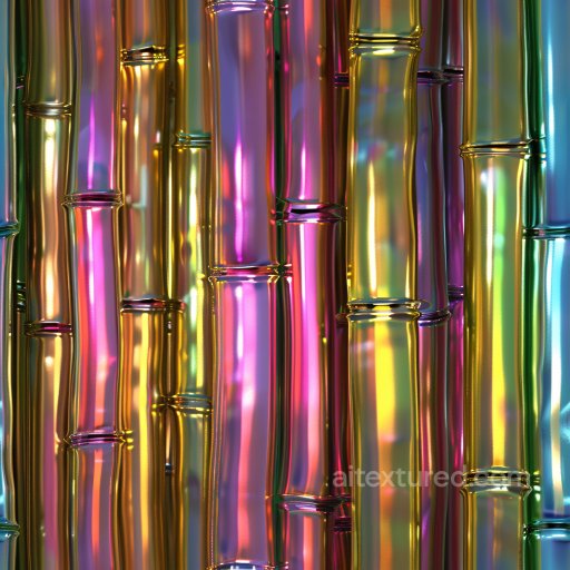 Seamless 3D PBR Texture of Glossy Multicolor Bamboo-Style Panels texture preview