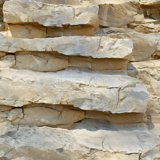 Seamless 3D PBR weathered sandstone cliff rock texture with natural cracks and layered formations