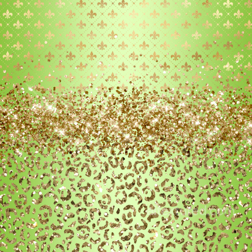 St Patrick Texture of Glittery Gold Fleur-de-Lis and Leopard Print on Soft Green seamless St patrick PBR texture