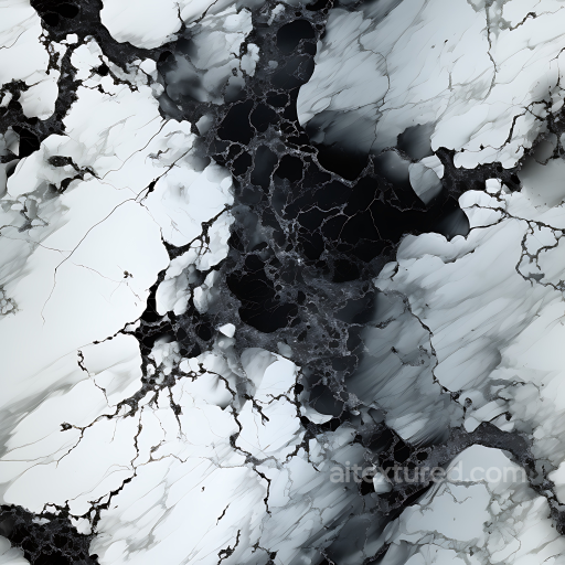 Black and White Marble PBR Texture with Bold Veins seamless Marble PBR texture