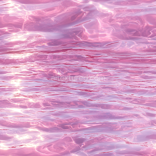 Seamless 3D PBR Texture of Pink Water Surface Featuring Gentle Wave Patterns and Reflective Highlights