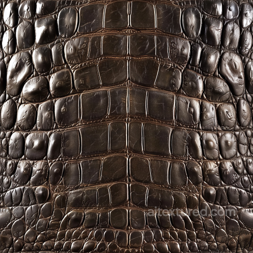 Crocodile Leather PBR Texture with Dark Brown Glossy Scales seamless Leather PBR texture