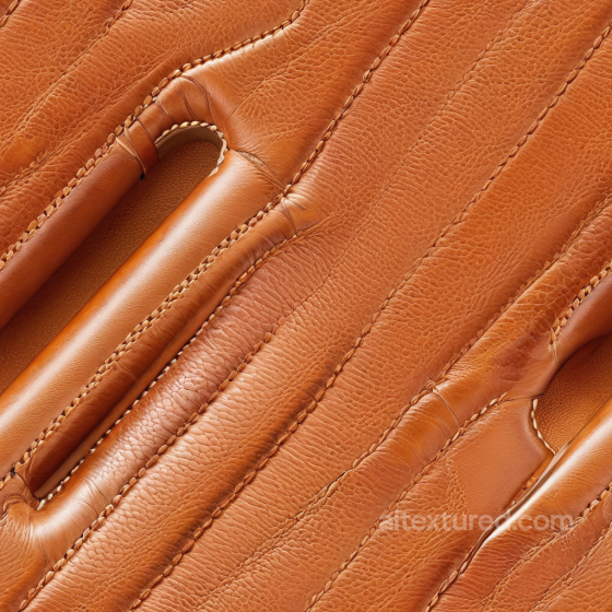 Vintage Brown Quilted Leather PBR Texture with Fine Grain and Stitching Leather texture preview