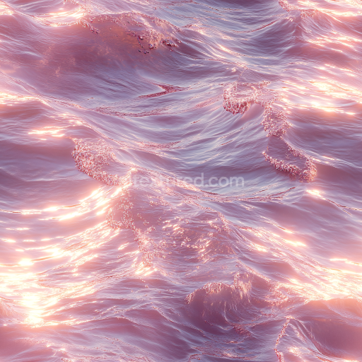 Seamless 3D PBR Texture of Stylized Water Surface with Soft Pink-Orange Light Reflection