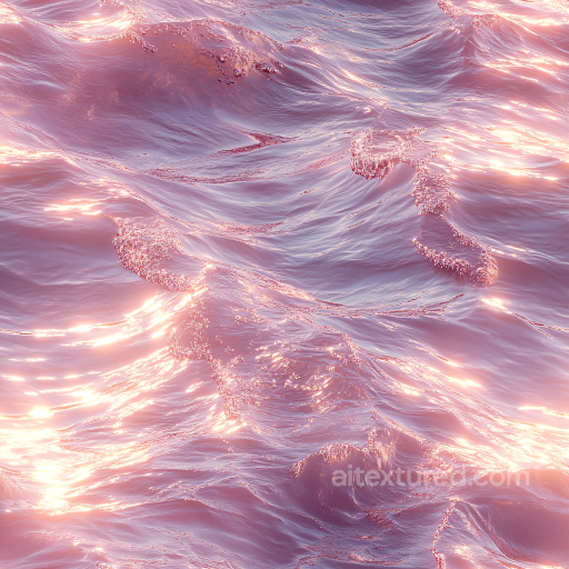 Stylized Water Surface Seamless Texture with Soft Pink-Orange Light Reflection seamless Water PBR texture