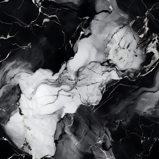 Seamless 3D Black and White Marble PBR Texture with Bold Veins and Polished Finish