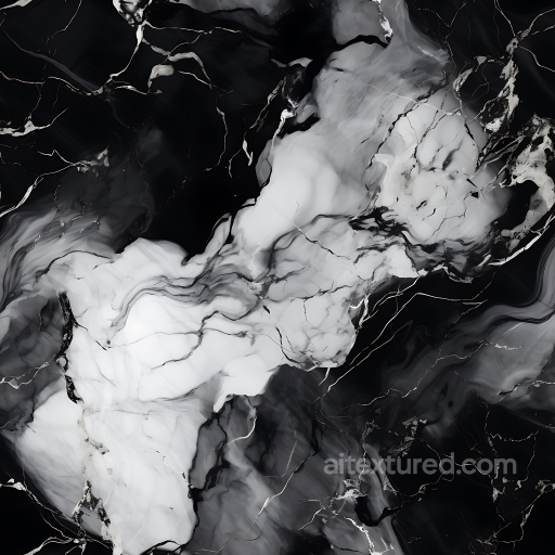 Black and White Marble PBR Texture with Bold Veins and Polished Finish seamless Marble PBR texture