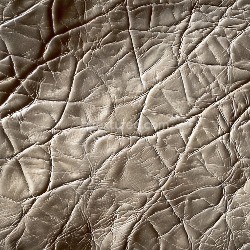 Seamless 3D PBR Wrinkled Beige Leather Texture with Natural Grain and Soft Shine