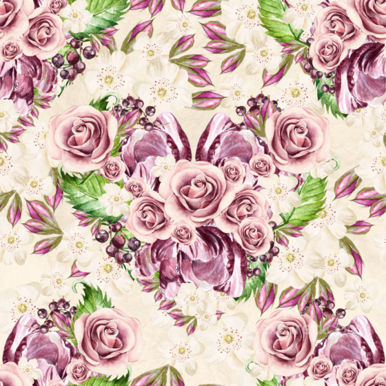 Flower Texture of Pink Roses and Green Leaves Floral Pattern Flower texture preview