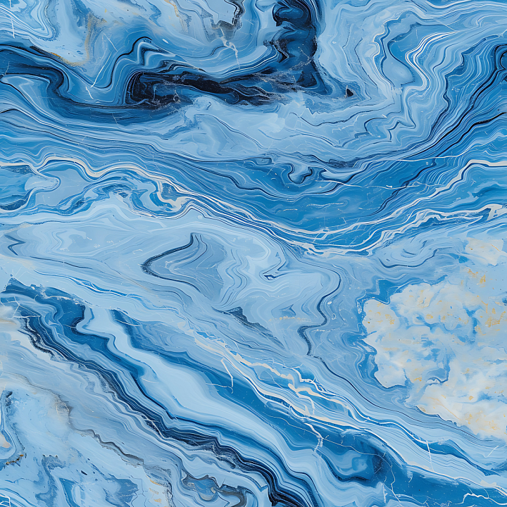 Azul Macaubas Blue Marble with Fluid Veins and Natural Finish seamless PBR texture preview