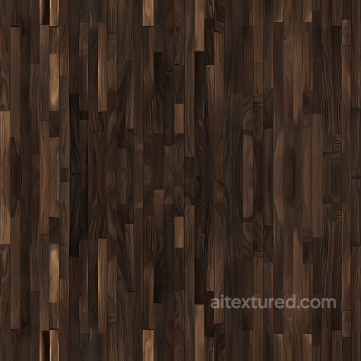 Dark Walnut Wood Planks PBR Texture with Rich Grain and Varied Tones seamless Wood PBR texture