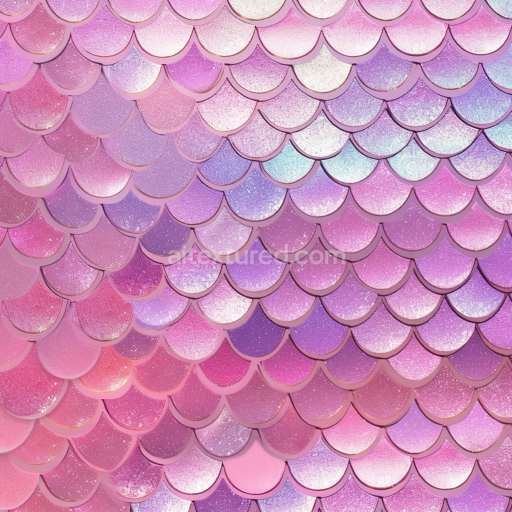 Seamless 3D PBR Texture of Pink and Purple Mermaid Scales with Glittery Finish