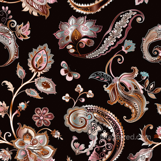 Retro Paisley Fabric Texture with Intricate Floral Patterns Retro Paisley texture preview