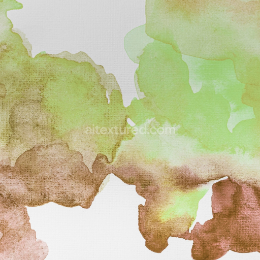 Seamless 3D PBR Watercolor Fabric Texture with Soft Green and Brown Stains