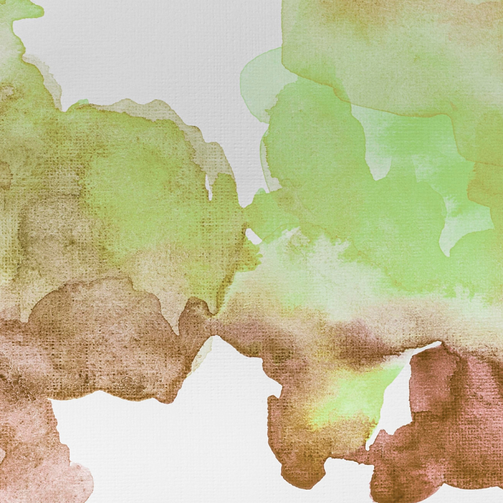 Watercolor Fabric with Soft Green and Brown Stains seamless PBR texture preview