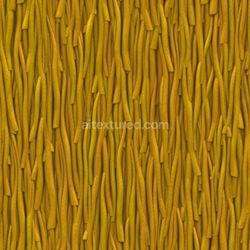 Preview — Stylized Cartoon Hand Painted Roof Straw — Seamless PBR Texture