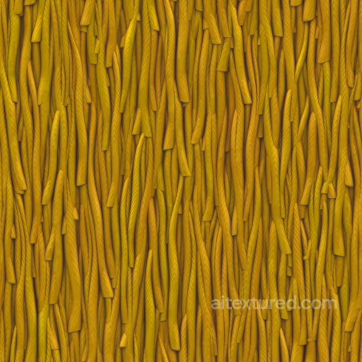 Stylized Cartoon Hand Painted Roof Straw - Seamless PBR Texture seamless Roofing PBR texture