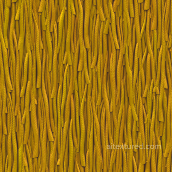 Stylized Cartoon Hand Painted Roof Straw - Seamless PBR Texture Roofing texture preview