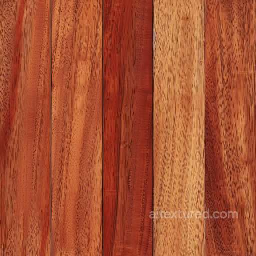 Wood Texture of Exotic Hardwood Planks with Varied Grain and Warm Tones seamless Wood PBR texture