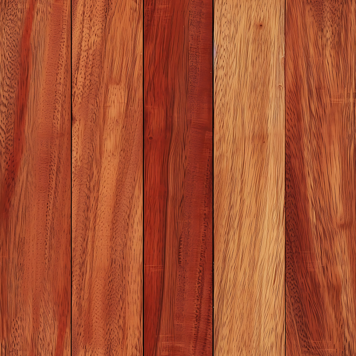 Wood of Exotic Hardwood Planks with Varied Grain and Warm Tones seamless PBR texture preview