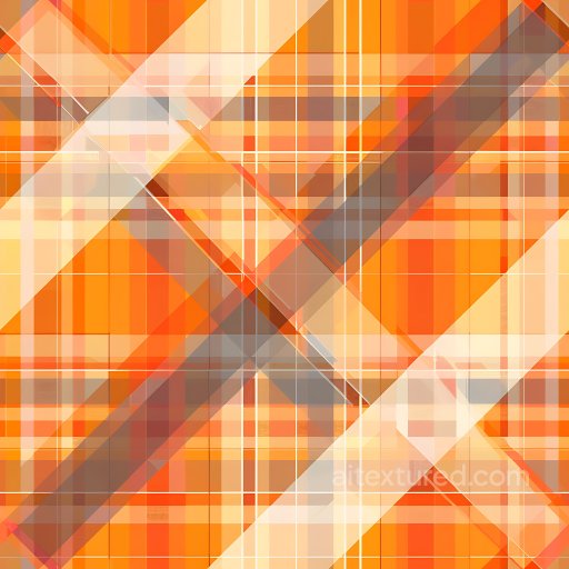 Seamless 3D PBR Texture Featuring Vibrant Orange and Gray Plaid Pattern texture preview