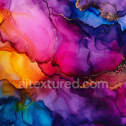 seamless Seamless 3D Alcohol Ink PBR Texture Featuring Vibrant Purple and Gold Swirls with Fluid Movement texture 8k free download PBR