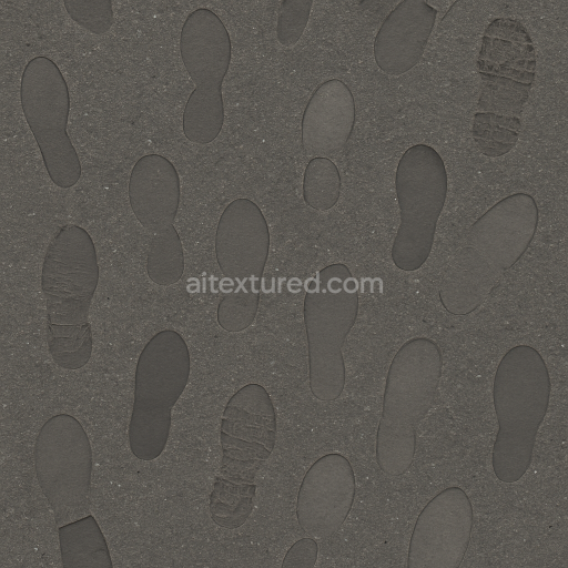 Seamless 8k PBR 3d Texture of Asphalt Footprints with Footprint Shadow