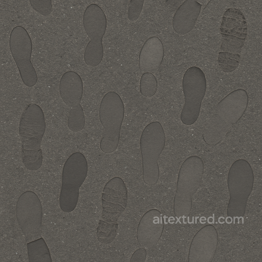 Seamless 8K PBR 3D Texture of Asphalt Footprints with Footprint Shadow seamless Footprints PBR texture