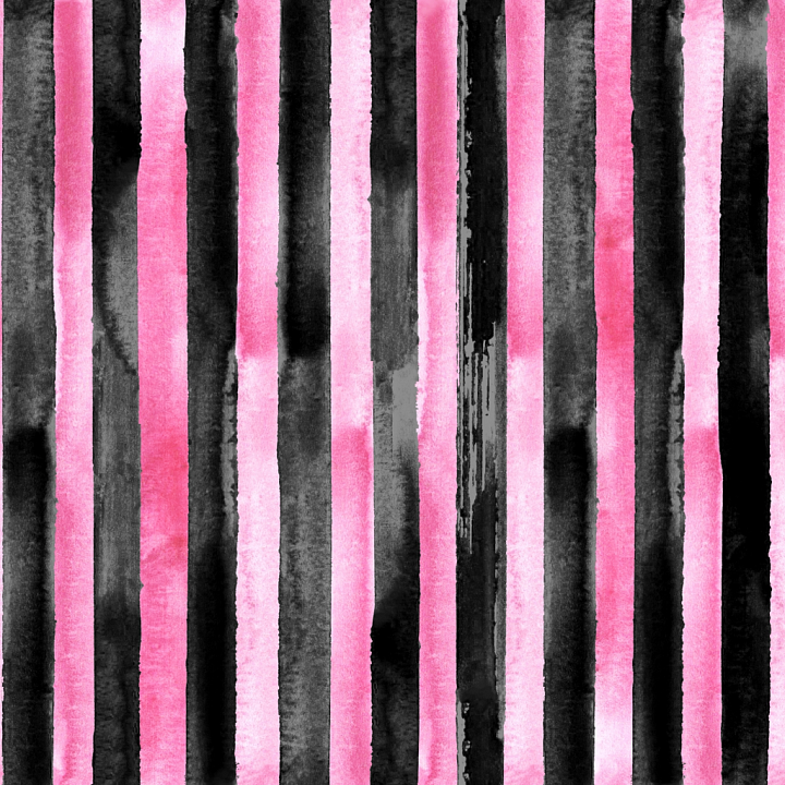 Watercolor Stripes Fabric in Pink and Black seamless PBR texture preview