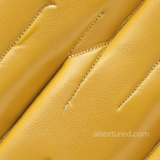 Yellow Pebbled Leather PBR Texture with Detailed Stitching and Natural Grain seamless Leather PBR texture