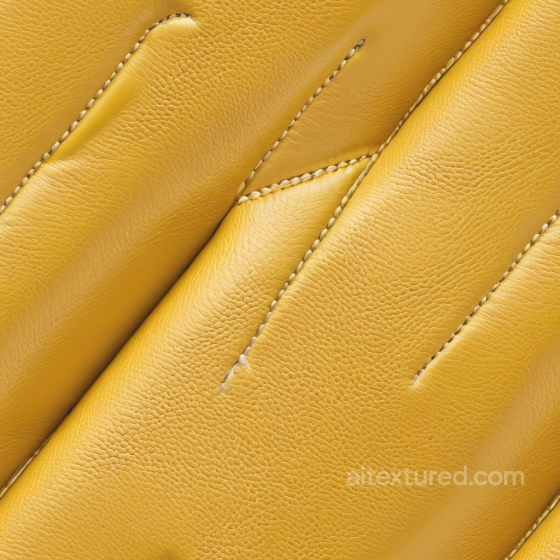 Yellow Pebbled Leather PBR Texture with Detailed Stitching and Natural Grain Leather texture preview