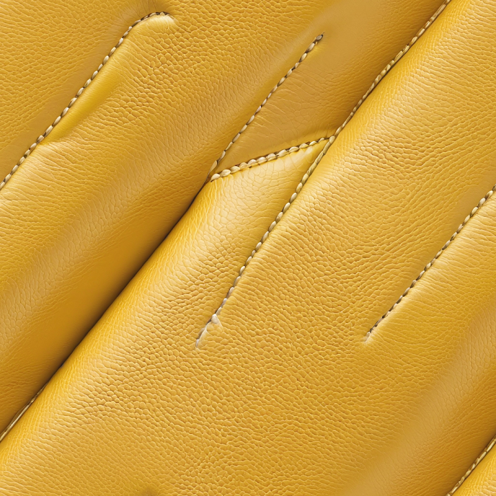 Yellow Pebbled Leather with Detailed Stitching and Natural Grain seamless PBR texture preview