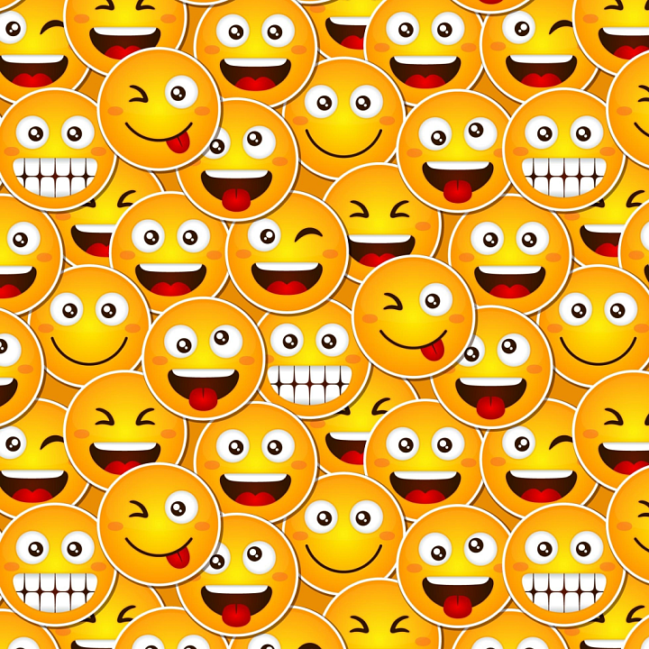 Featuring Playful Yellow Smiley Faces Pattern seamless PBR texture preview