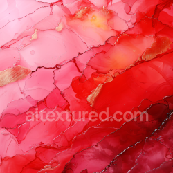 seamless Seamless 3D Alcohol Ink PBR Texture with Red Tones and Gold Vein Waves texture 8k free download PBR