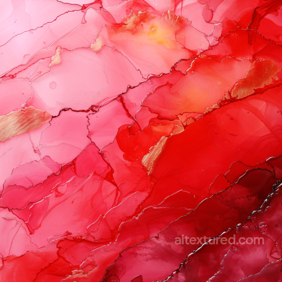 Alcohol Ink PBR Texture with Red Tones and Gold Vein Waves Alcohol ink texture preview