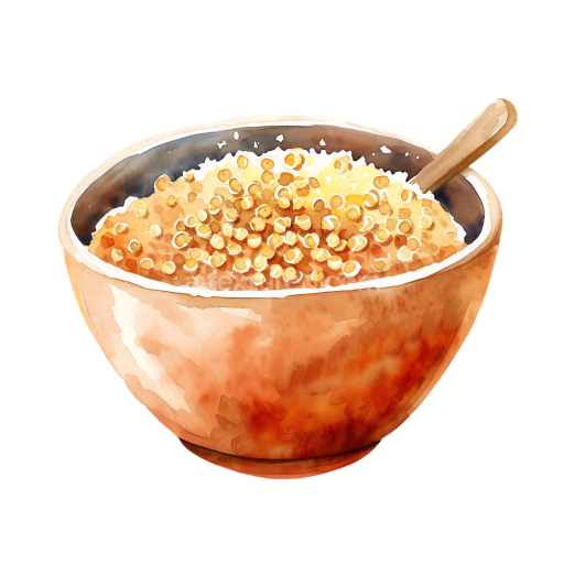 Healthy Breakfast Bowl of Quinoa Cereal PNG Graphic