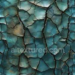 seamless Seamless 3D Cracked Paint PBR Texture Featuring Distinctive Blue-Green Flaking Surface texture 8k free download PBR