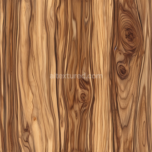 Seamless 3D Olive Wood PBR Texture with Natural Knots and Grain